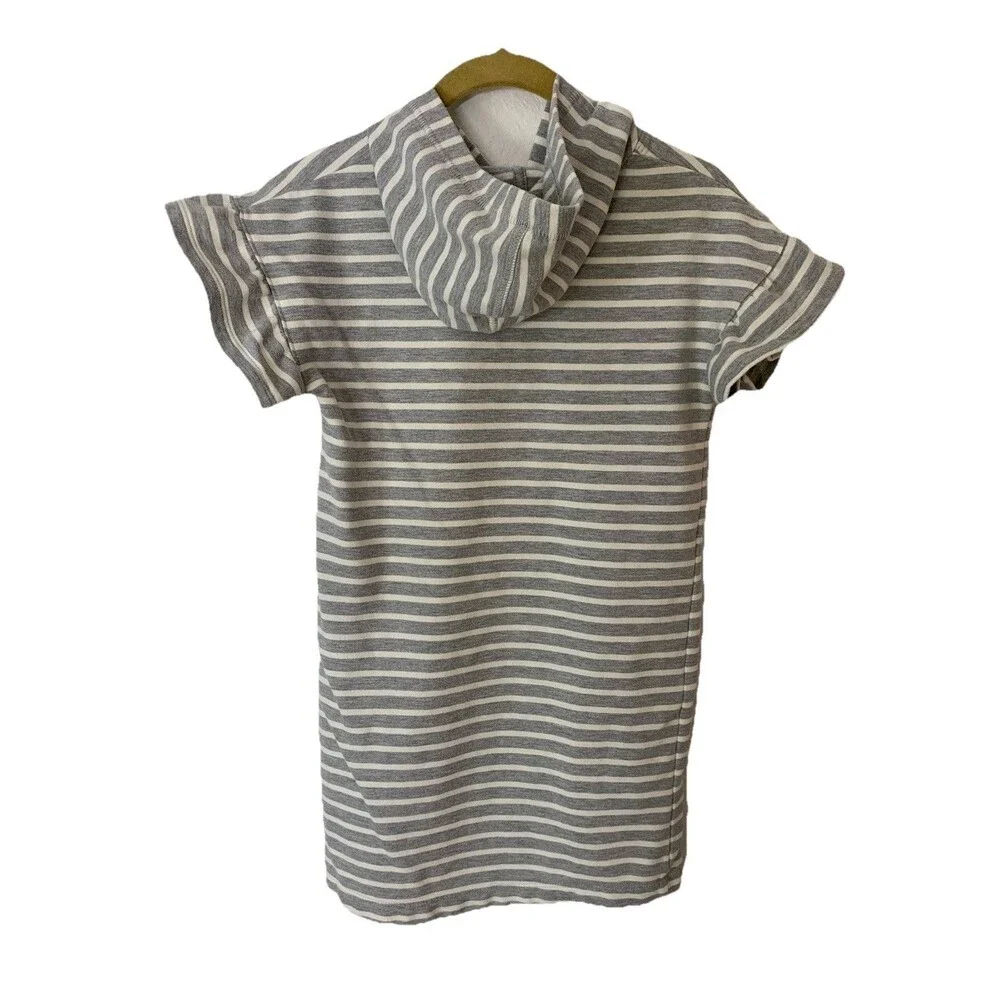 Gymboree Sweatshirt Dress Girls 7/8 (M) SO SOFT Ruffle Cap Sleeve Striped Hooded